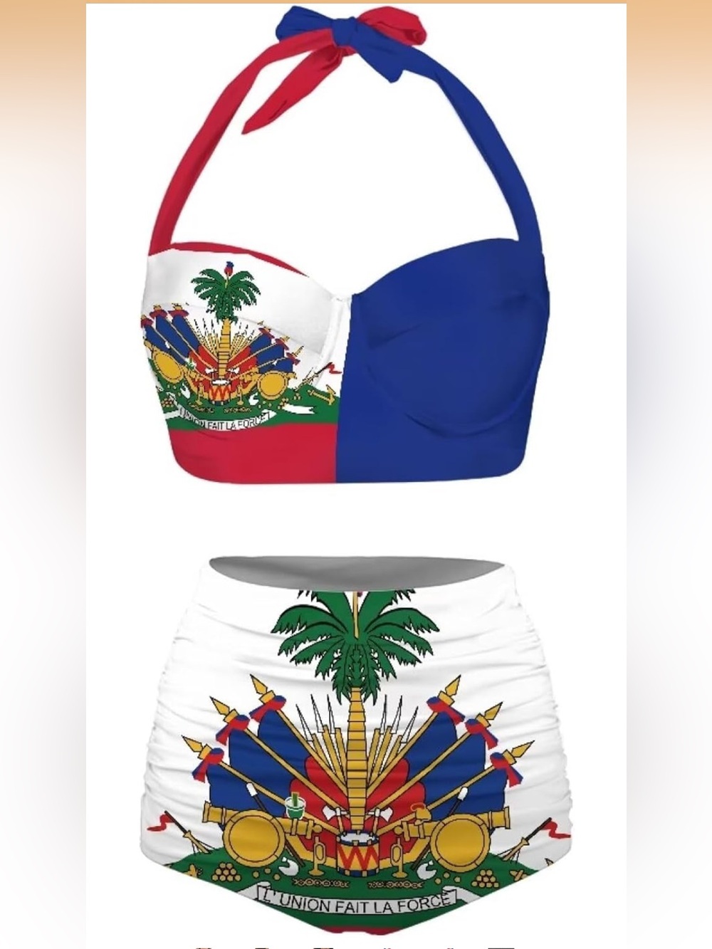 Women's Haitian Flag Bikini Swim Set - Blue, Red & White🇭🇹